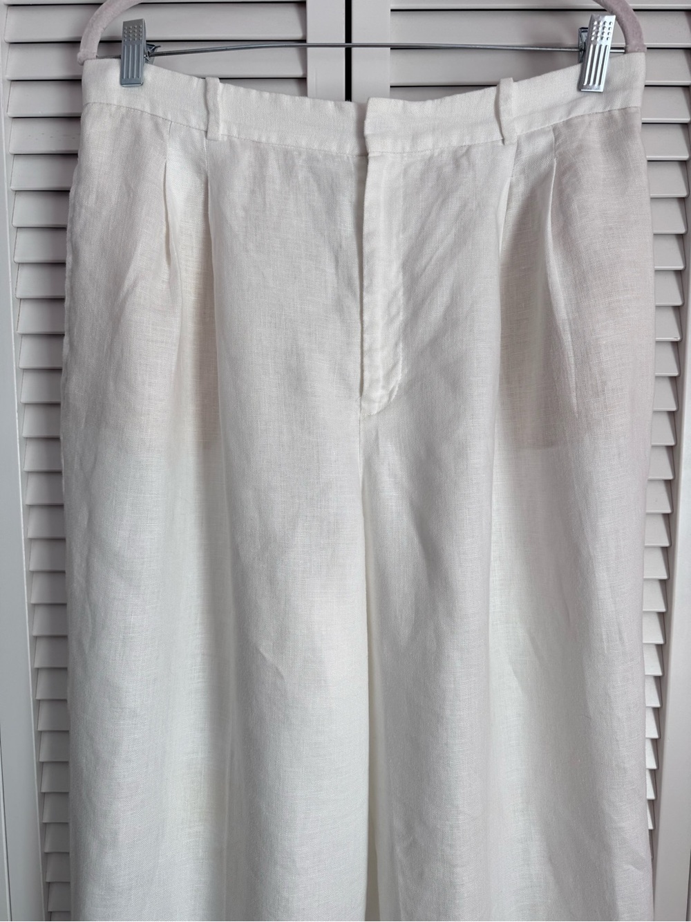 Polo Ralph Lauren Linen Relaxed Straight Leg High Rise Pleated White Pant 10 - Picture 6 of 13